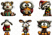 Whimsical Christmas Animal Clipart, an Illustration by Black Bird Studio (Thumbnail 5 of 6)