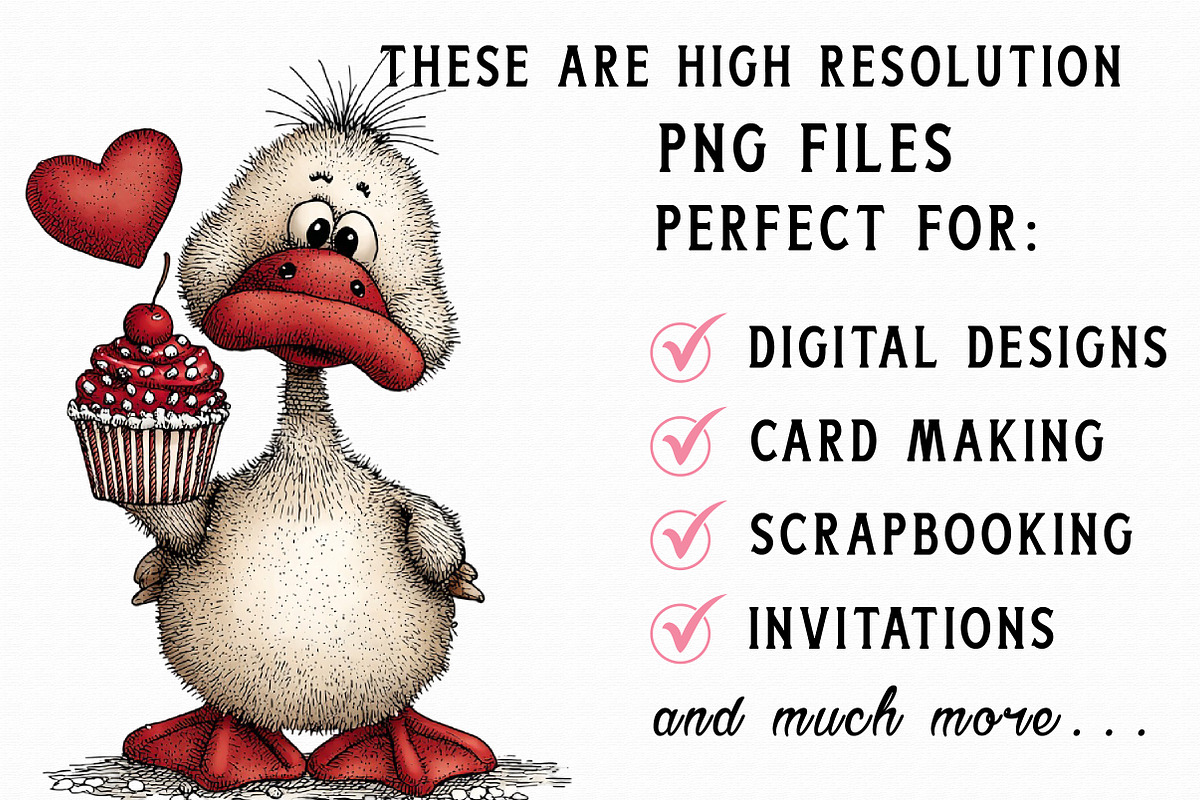 Whimsical Valentine Duck Clipart, an Illustration by Libby Wishes (Photo 6 of 7)