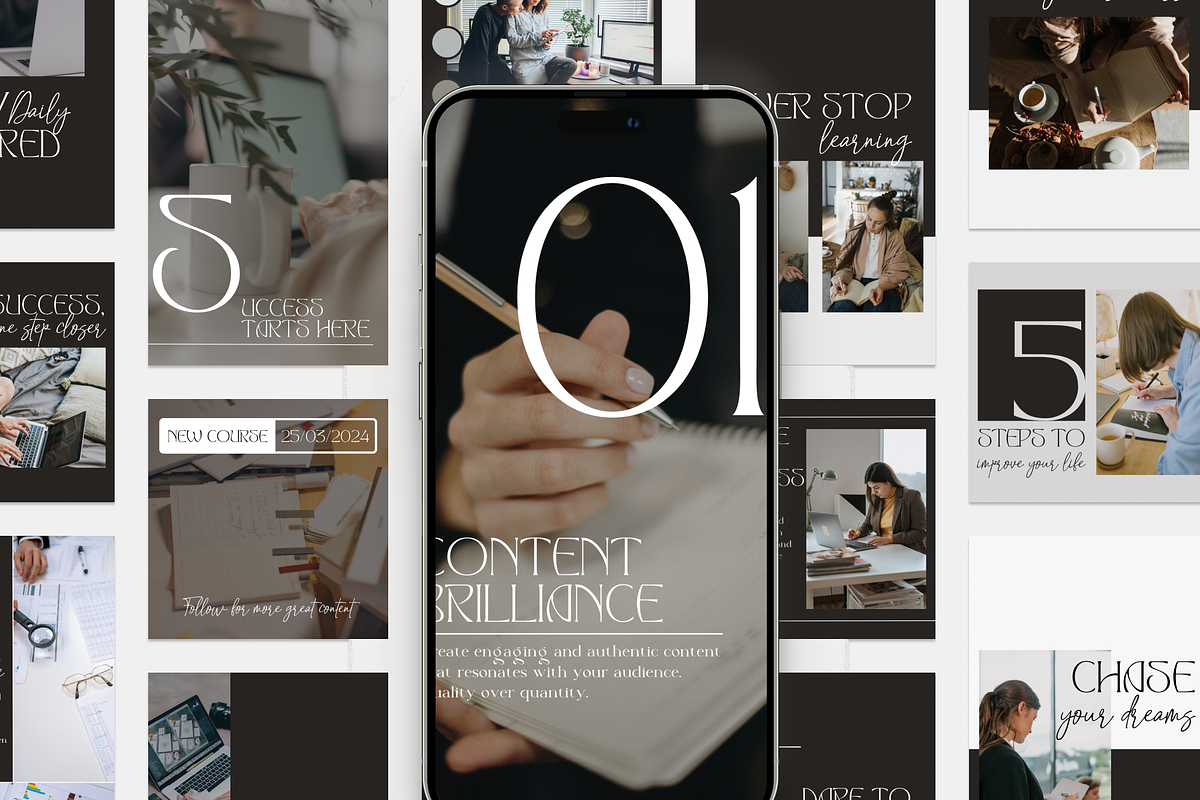 Dark Canva IG Templates, a Social Media Template by VeliusCreativeStudio (Photo 9 of 10)