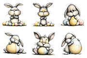 Quirky easter bunny bundle, an Illustration by SinaCreation (Thumbnail 3 of 11)
