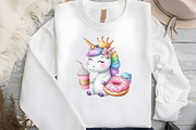 Kawaii Unicorn Party Clipart Bundle, an Illustration by DreamCafeArt (Thumbnail 6 of 7)
