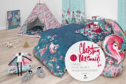 Christmas Mermaids Seamless Patterns, a Pattern Graphic by KaramfilaS (Thumbnail 3 of 19)