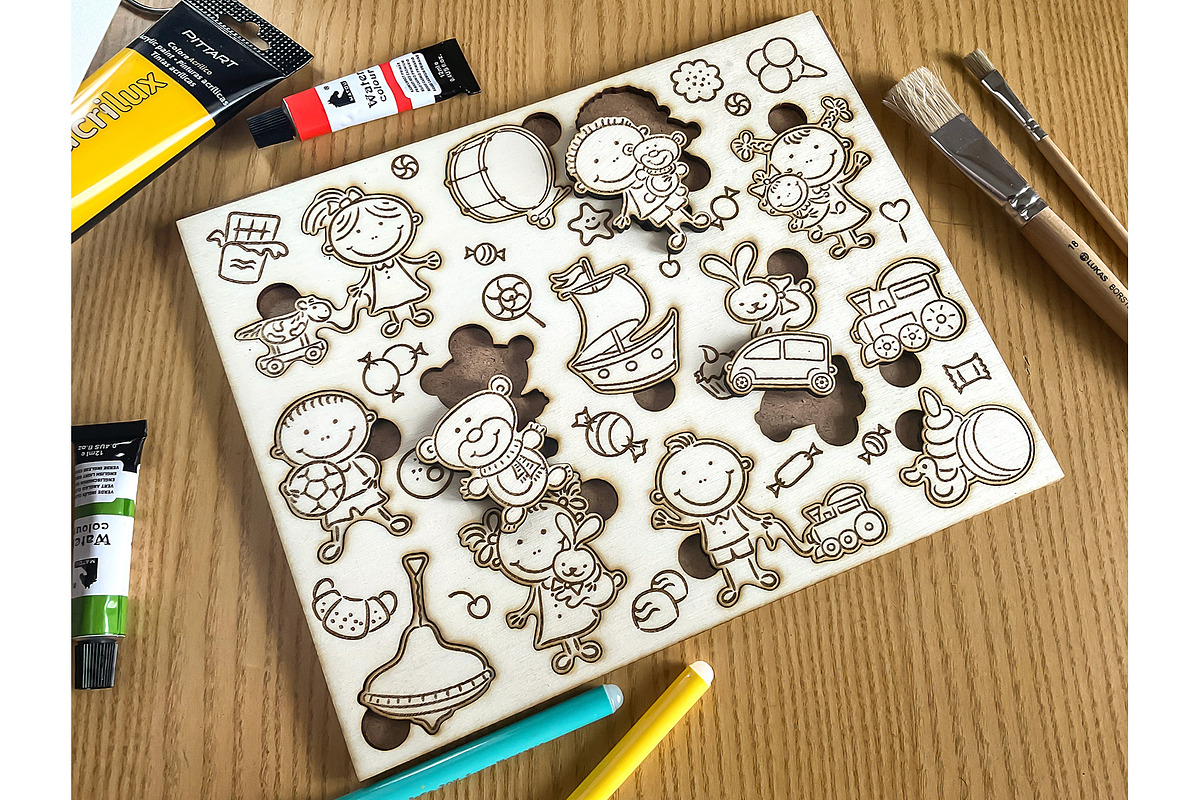Laser Cut DIY Puzzle Children Toys, an Object Graphic by Bubert Art (Photo 5 of 8)