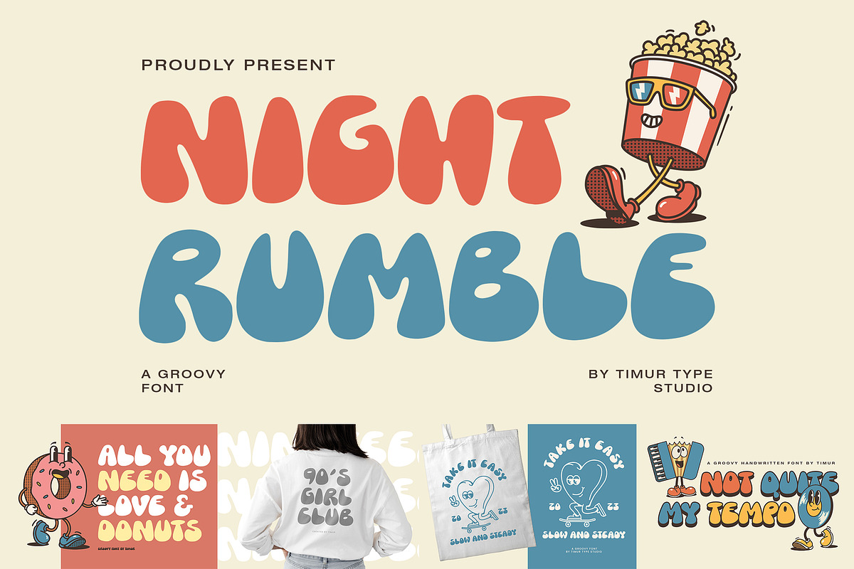 Groovy Display Font Bundle, a Handwritten Font by Timurtype (Photo 4 of 10)