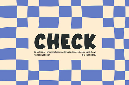 Seamless patterns checkered, striped