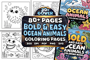 Bold and Easy Ocean Animals Coloring, an Animal Illustration by Craftsbeefy (Thumbnail 1 of 4)
