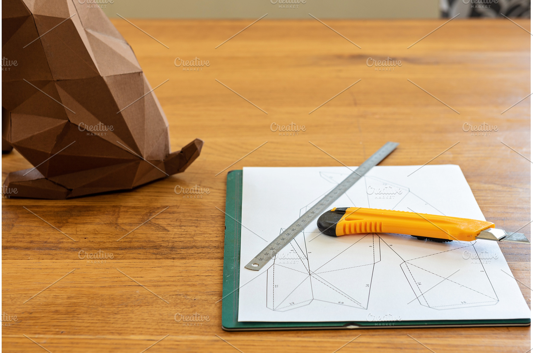 Paper, linear and knife on the table, an Arts & Entertainment Photo by Beautiful things