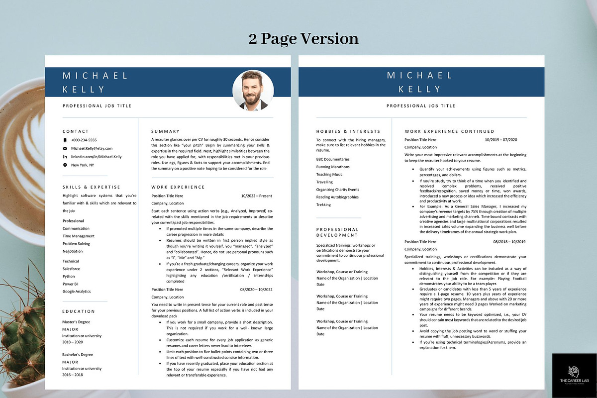 Resume/CV modern format with photo, a Resume Template by The Career Lab (Photo 4 of 10)