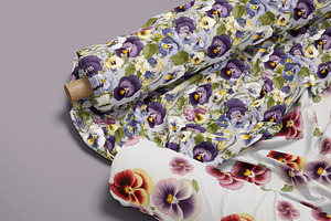 12 Pansies Seamless Patterns