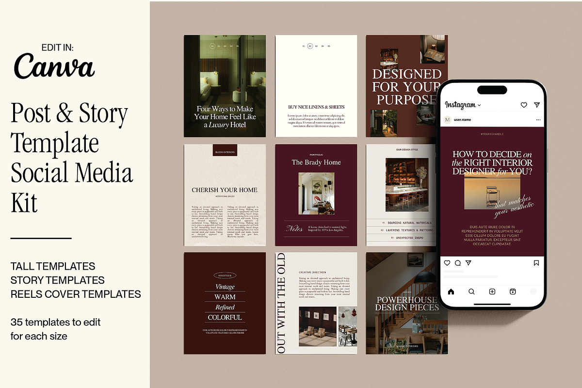 Moody Social Media Templates