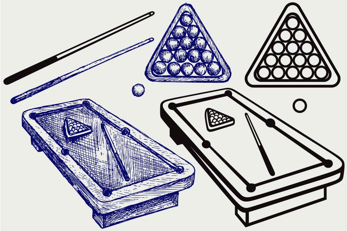 Billard SVG, an Outline Icon by LineworkStock