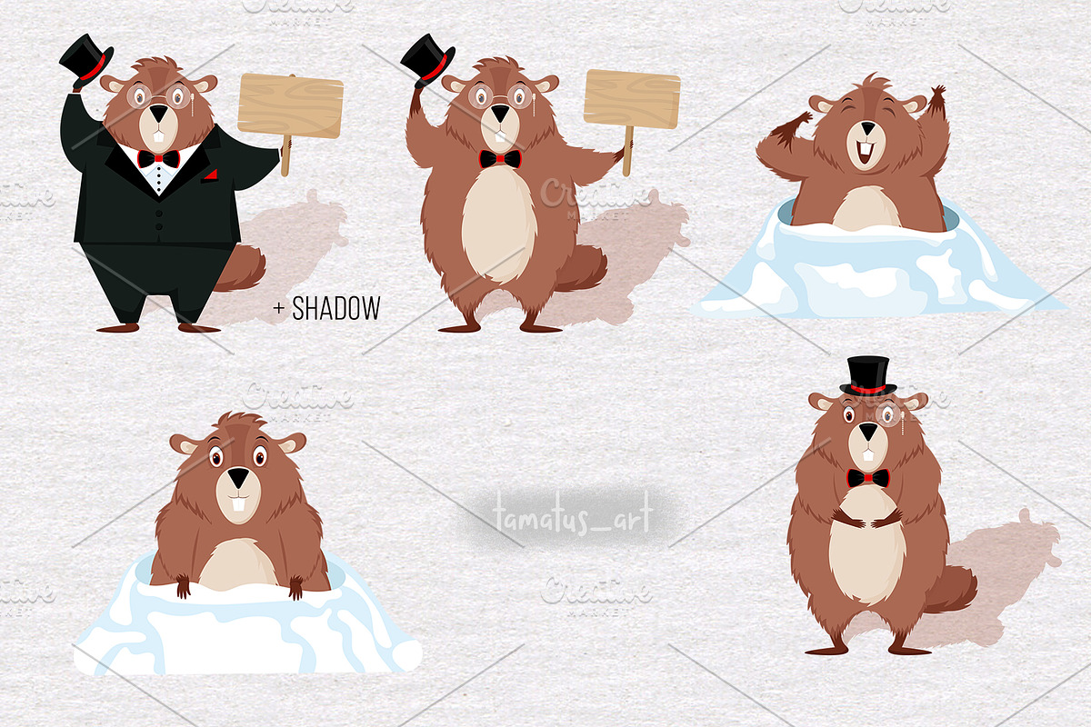 Happy Groundhog Day Clipart, an Animal Illustration by tamatus_art (Photo 7 of 8)
