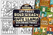 Bold Easy Llama Coloring Pages, an Animal Illustration by Craftsbeefy (Thumbnail 1 of 4)