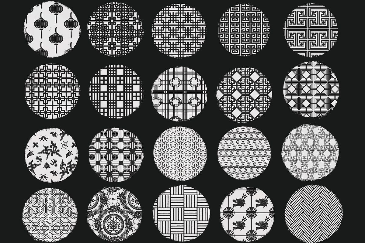 Traditional Asian pattern brushes, a Brush Add-On by TheWhiteCatLab (Photo 9 of 10)