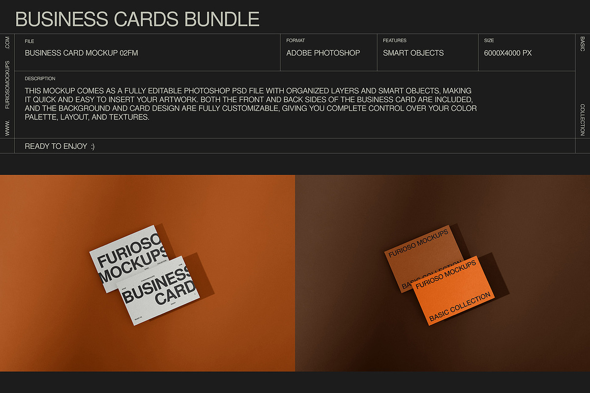 Business Cards Mockup Bundle – 6 PSD, a Merchandise Mockup by FURIOSO mockups (Photo 13 of 15)