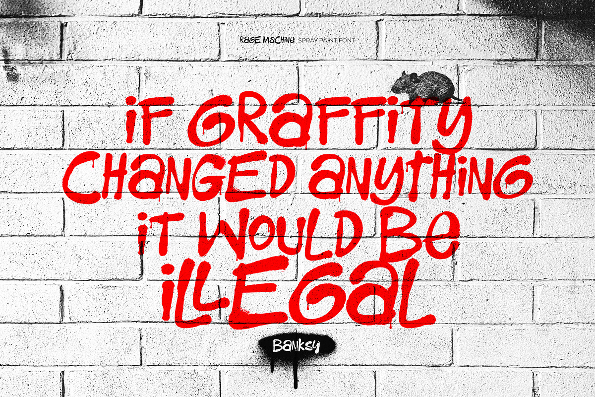 Rage Machine - Spray Paint Font, a Handwritten Font by ikiiko (Photo 5 of 7)