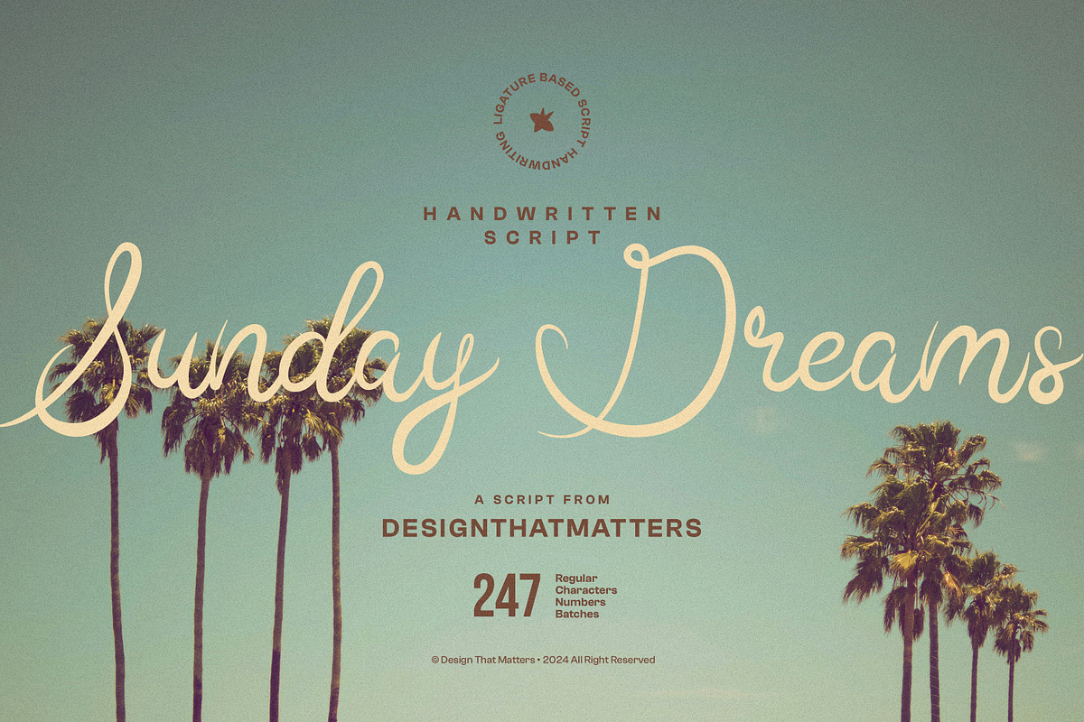 Sunday Dreams Script & Doodles, a Handwritten Font by DesignThatMatters (Photo 1 of 12)