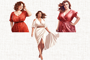 Curvy Girl Clipart Bundle, a Person Illustration by Mash Mash Stickers (Thumbnail 5 of 9)