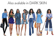 Girls in Denim - Light Skin, a Person Illustration by Parinaz Wadia Design (Thumbnail 4 of 4)