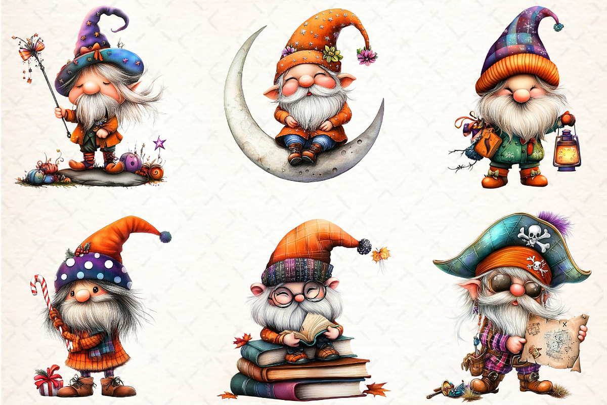 Stylish Gnome Clipart, an Illustration by DreamCafeArt (Photo 8 of 8)
