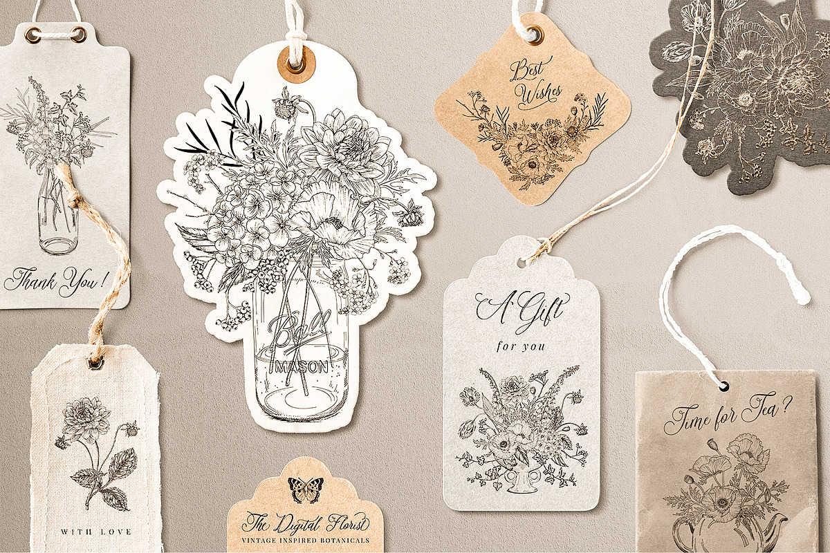 The Digital Florist Vintage Garden, an Illustration by Sophia J Caldwell (Photo 2 of 20)