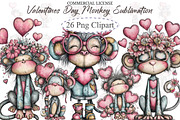 Valentines Day Monkey Sublimation, an Illustration by designcity5 (Thumbnail 1 of 5)