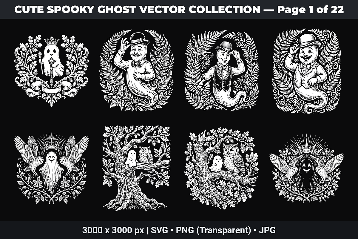 Cute Ghost SVG Bundle Vol - 01, an Object Graphic by XPERTDESIGNER (Photo 12 of 21)
