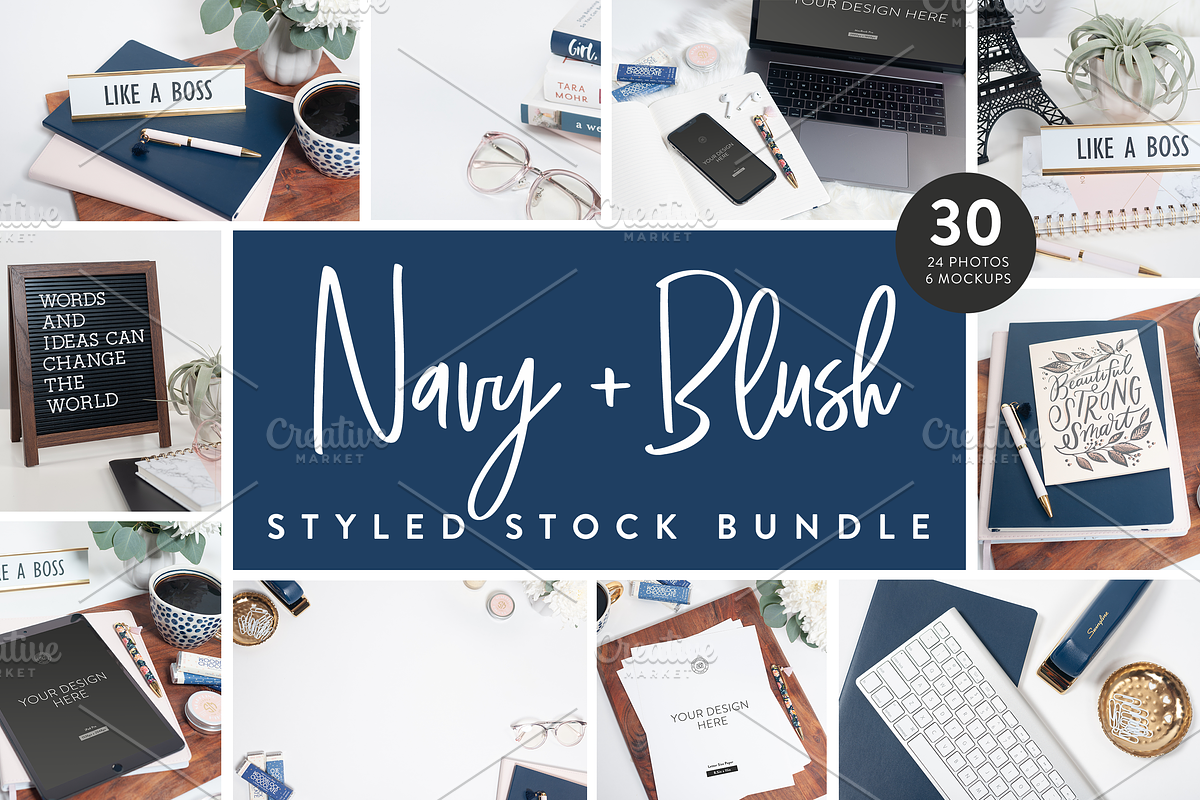 Navy + Blush Styled Stock Bundle, a Photo by Jessica Rea (Photo 1 of 5)