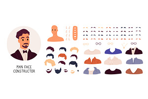 Man face constructor. Male facial, a Person Illustration by Vectorbuum