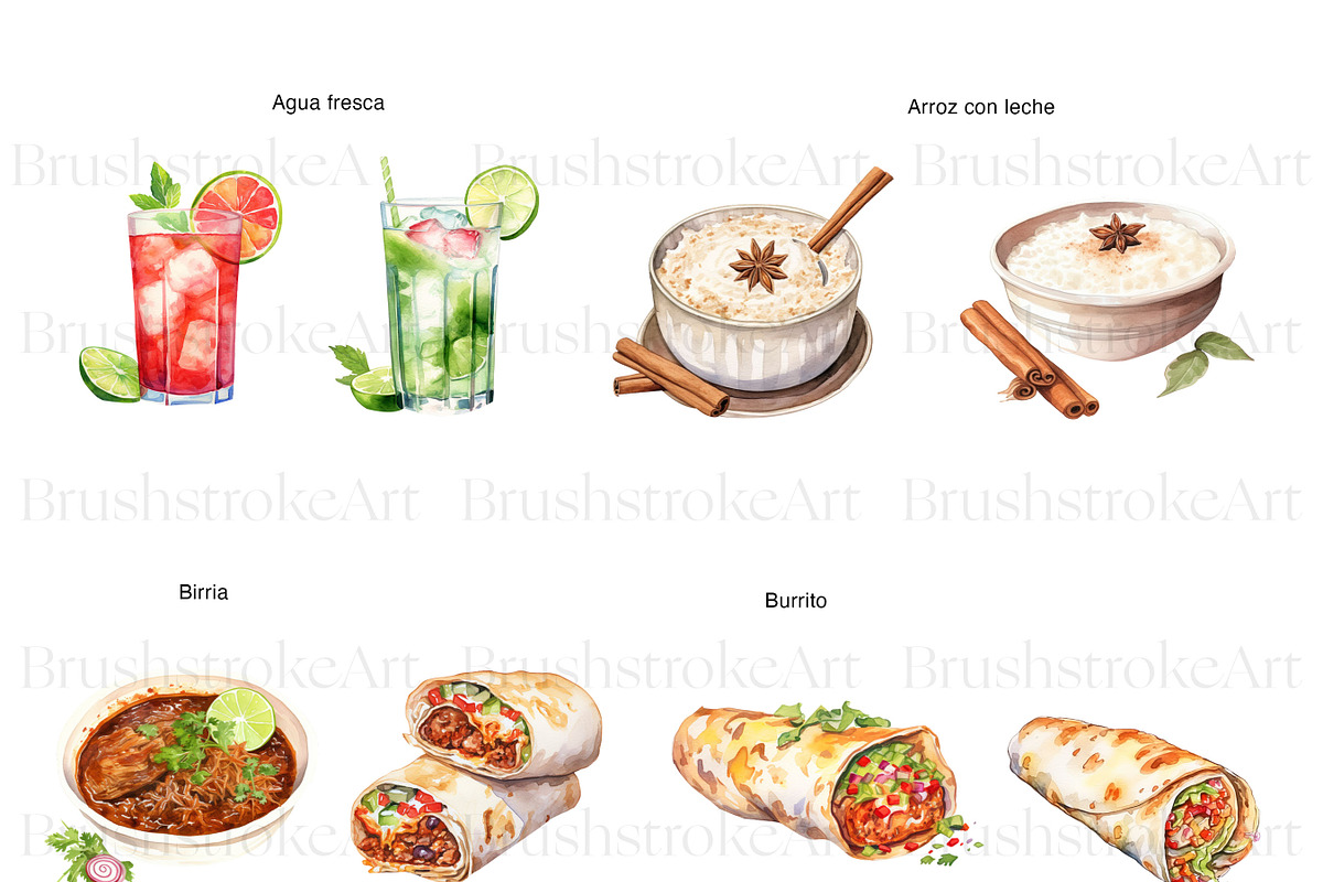 Mexican Food Clipart, Tacos, Nachos, a Food Illustration by BrushstrokeArtGB (Photo 4 of 9)
