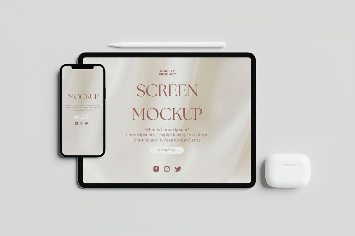 iPhone 12 & iPad Pro Mockup, an iPhone Mockup by zpackcreative (Photo 4 of 6)