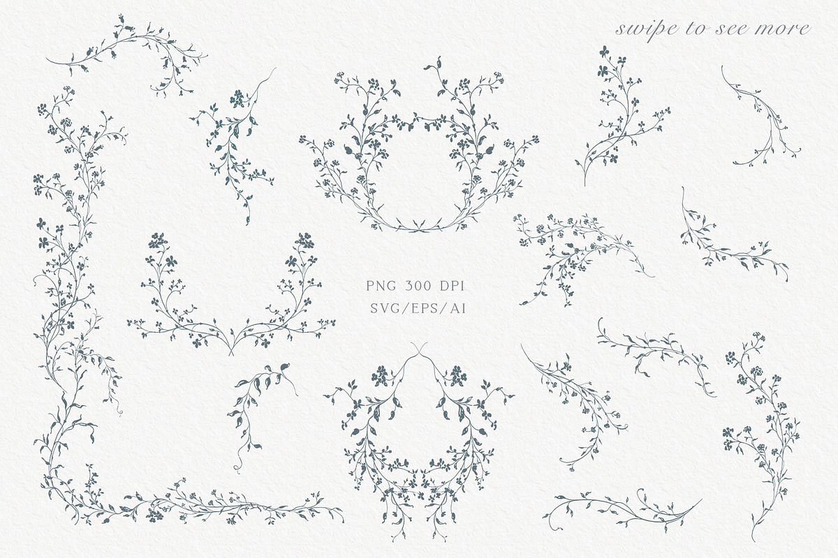 Floral swirls clipart, a Decorative Illustration by Sensual Art (Photo 2 of 8)