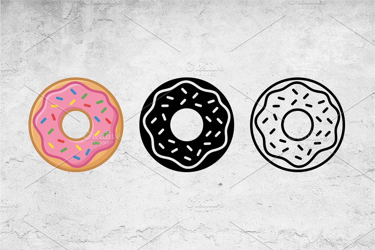 Donut Icon Set - 3 Styles, an Outline Icon by Artonix (Photo 2 of 2)