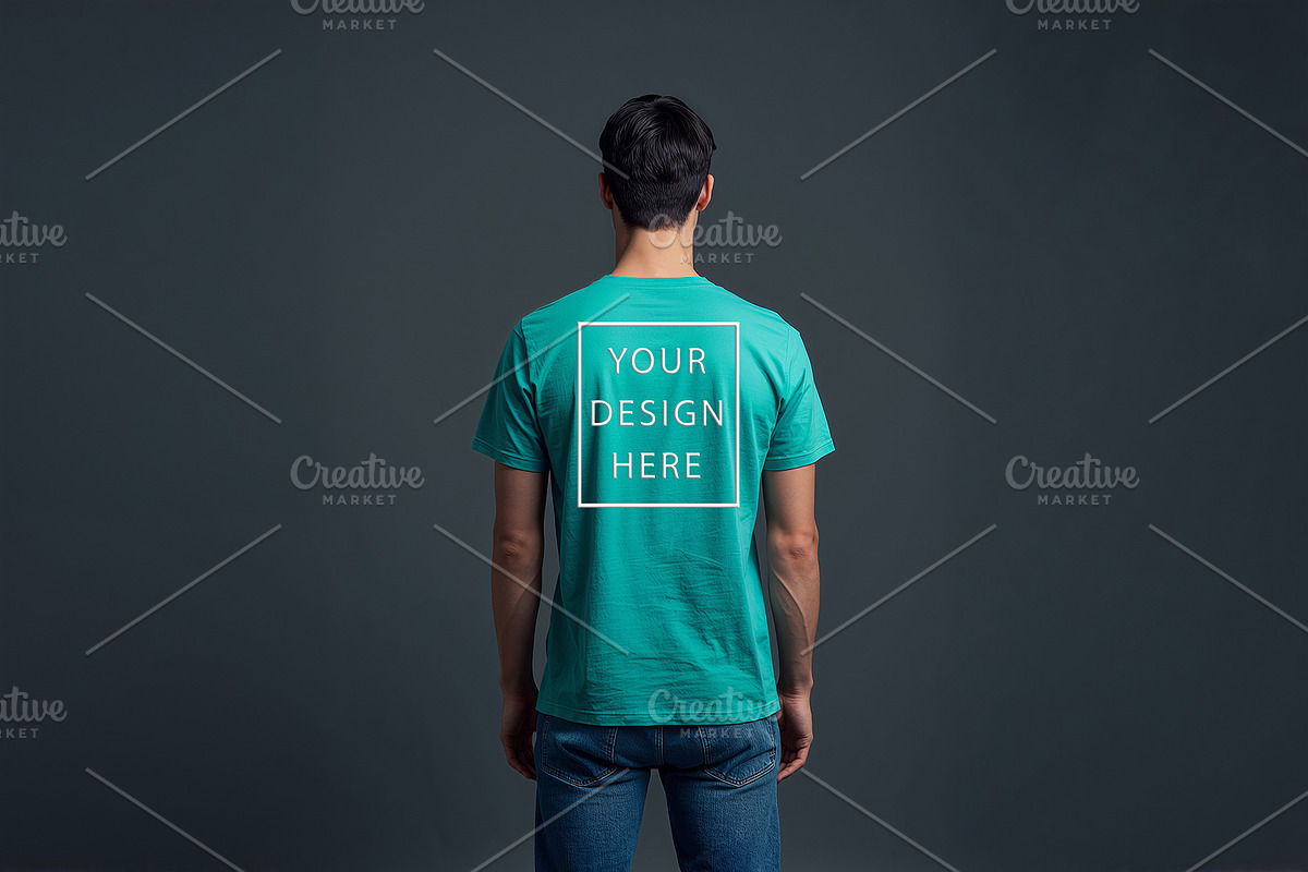 T-Shirt Mockup - Teal Edition, a Shirt Mockup by ForhadGFX (Photo 4 of 12)
