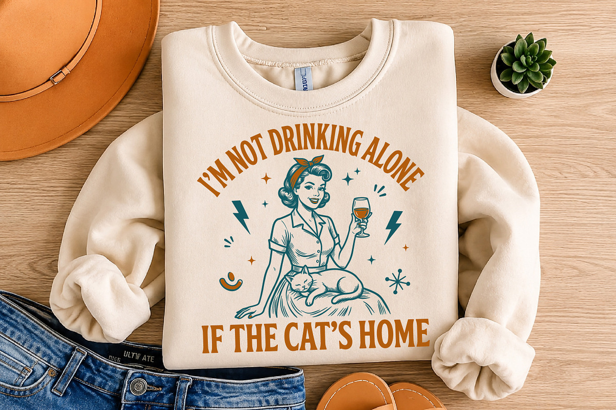 Not Drinking Alone Cat PNG, Trendy, a Person Illustration by Libby Wishes (Photo 4 of 4)