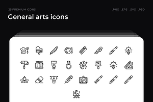 General arts icons, an Outline Icon by Wencory