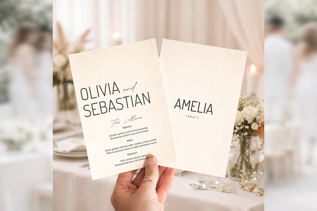 Elegant Menu&Place Card Canva bd008, a Card Template by TyphoonStudio (Photo 3 of 10)