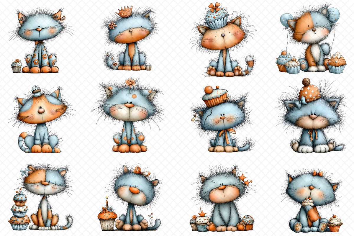 Whimsical Christmas Cats, an Illustration by cherrydesign (Photo 3 of 3)
