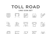Set Line Icons of Toll Road, an Outline Icon by motorama (Thumbnail 1 of 2)