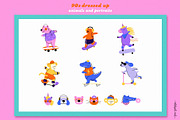 Cool Kid: 90s Graphic & Pattern Set, an Animal Illustration by AlekseliArt (Thumbnail 4 of 13)