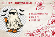 Cute Halloween Coffee Ghost Png, an Illustration by OK Design (Thumbnail 4 of 4)