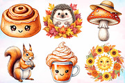 Watercolor Autumn Smiley Clipart PNG, a Seasonal Illustration by Canvas Craft (Thumbnail 2 of 9)