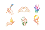 Watercolor Hands Clipart, a Decorative Illustration by BerryPieArt (Thumbnail 3 of 4)