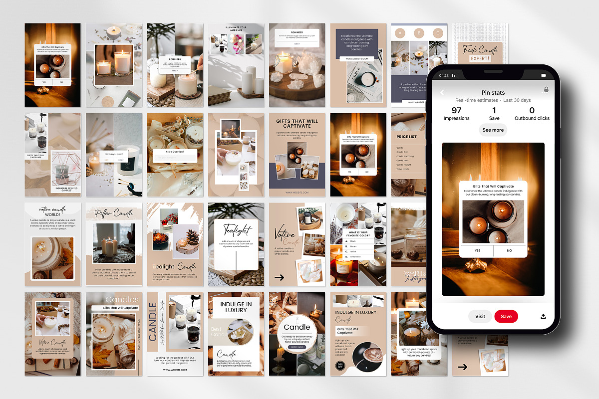 Candle Engagement Pinterest Template preview 5