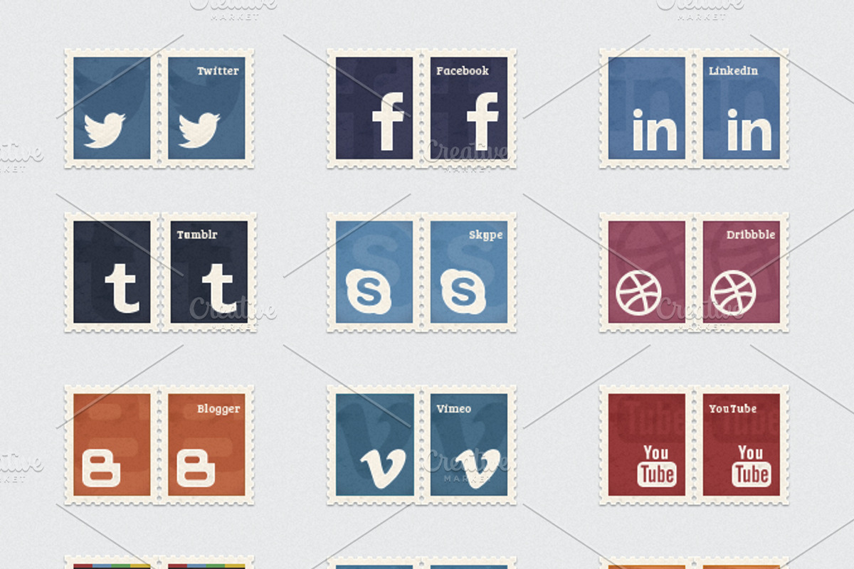 Social Media Stamps, a Templates & Theme by DesignLots (Photo 2 of 2)
