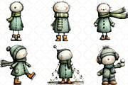 Christmas Snowman Clipart, an Illustration by Black Bird Studio (Thumbnail 6 of 6)