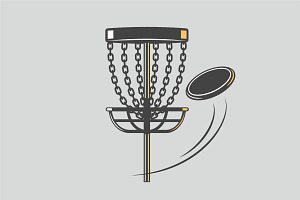 Disc Golf Basket and Flying Disc