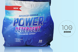 Washing Powder Bag Packaging Mockup