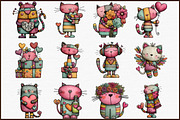 Whimsical Valentine s Day Cat Clipar, an Illustration by Sublimation Artist (Thumbnail 3 of 6)