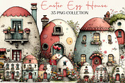 Watercolor Easter Egg House Clipart, an Illustration by DreamCafeArt (Thumbnail 1 of 6)